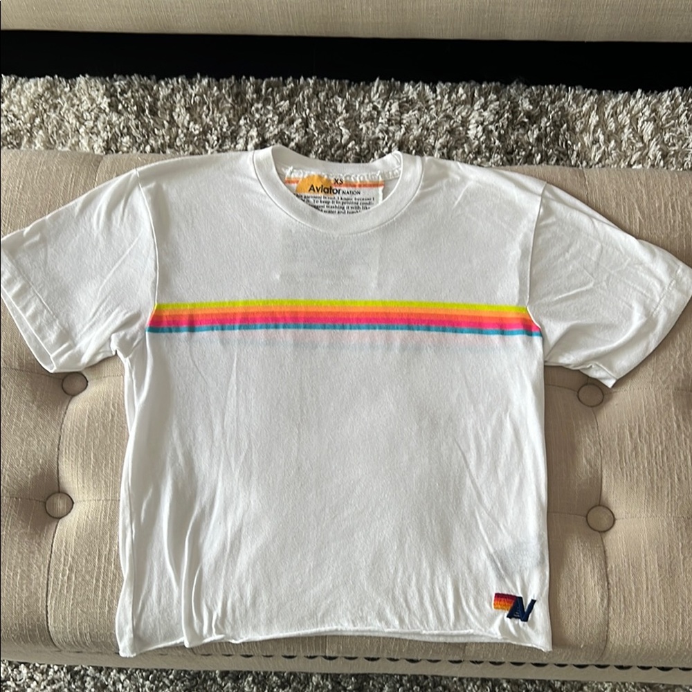 Aviator Nation White Short Sleeve Tee